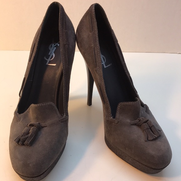 Yves Saint Laurent Gray Suede Heels Made in Italy Size 41 (US 10) - Picture 2 of 15